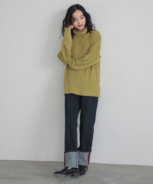n'OrLABEL（ノアールレーベル）の「シャギータートルネックカットソー（Tシャツ/カットソー・レディース・ブラック/グリーン/アイボリー/モカ・1/2）」の14枚目の写真