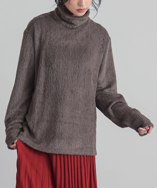n'OrLABEL（ノアールレーベル）の「シャギータートルネックカットソー（Tシャツ/カットソー・レディース・ブラック/グリーン/アイボリー/モカ・1/2）」の21枚目の写真