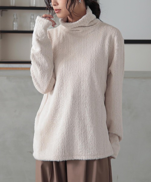 n'OrLABEL（ノアールレーベル）の「シャギータートルネックカットソー（Tシャツ/カットソー・レディース・ブラック/グリーン/アイボリー/モカ・1/2）」の16枚目の写真