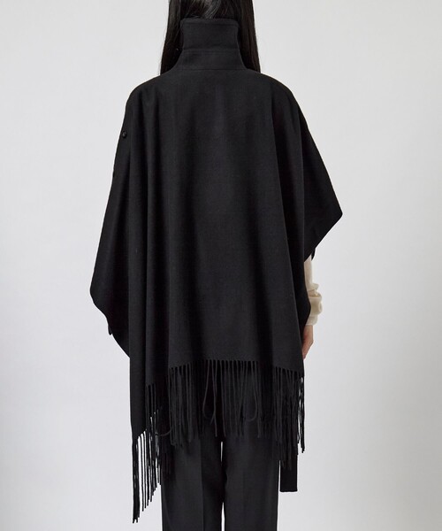 UJOH/ウジョー】Asymmetry Fringe Cape/アシンメトリーフリンジケープ