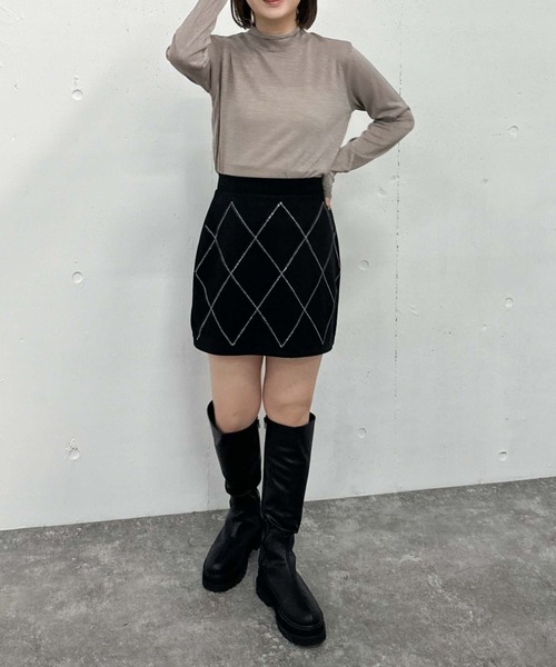 archives(アルシーヴ)の「ハイネックラメシアーTOPS(Tシャツ/カットソー・レディース・グレー/ブラック/グレイッシュベージュ/グリーン・MEDIUM)」の18枚目の写真