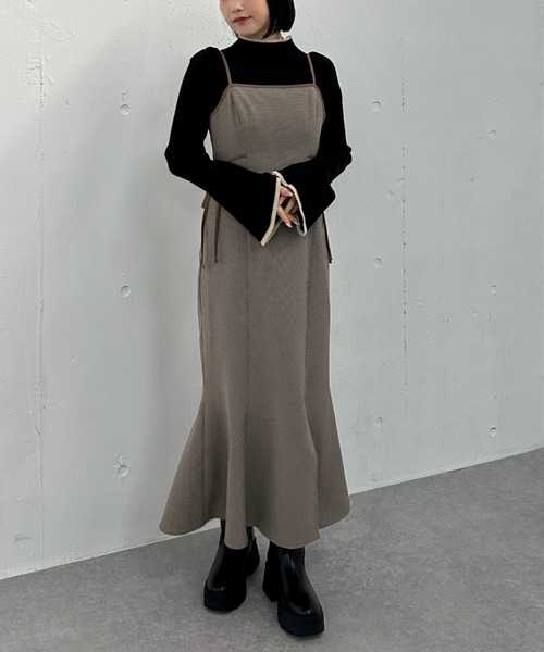 archives（アルシーヴ）の「’パイピングマーメイドキャミワンピース’（ワンピース・レディース・ブラック/モカ/ブラウン・MEDIUM）」の4枚目の写真