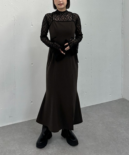 archives（アルシーヴ）の「’パイピングマーメイドキャミワンピース’（ワンピース・レディース・ブラック/モカ/ブラウン・MEDIUM）」の18枚目の写真