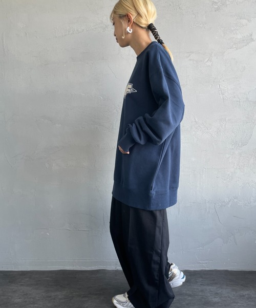 HUF/ハフ] QUALITY ブランド刺繍ロゴ クルーネックスウェット
