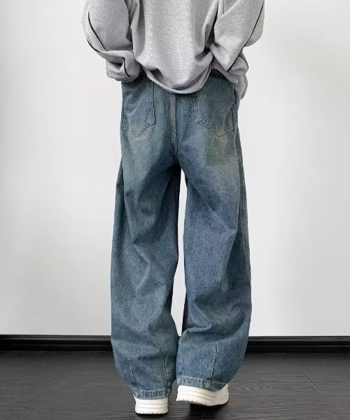 link lot(リンクロット)の「ルーズシルエットカーブデニムイージーパンツ(デニムパンツ・メンズ・ブラック/ブルー・M/L)」の8枚目の写真