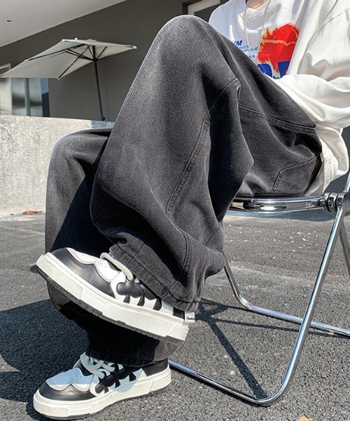link lot(リンクロット)の「ルーズシルエットカーブデニムイージーパンツ(デニムパンツ・メンズ・ブラック/ブルー・M/L)」の12枚目の写真