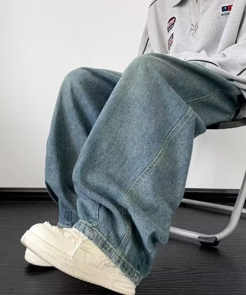 link lot(リンクロット)の「ルーズシルエットカーブデニムイージーパンツ(デニムパンツ・メンズ・ブラック/ブルー・M/L)」の13枚目の写真