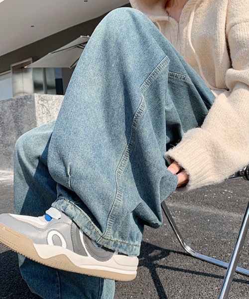 link lot(リンクロット)の「ルーズシルエットカーブデニムイージーパンツ(デニムパンツ・メンズ・ブラック/ブルー・M/L)」の14枚目の写真
