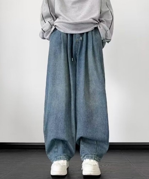 link lot(リンクロット)の「ルーズシルエットカーブデニムイージーパンツ(デニムパンツ・メンズ・ブラック/ブルー・M/L)」の17枚目の写真