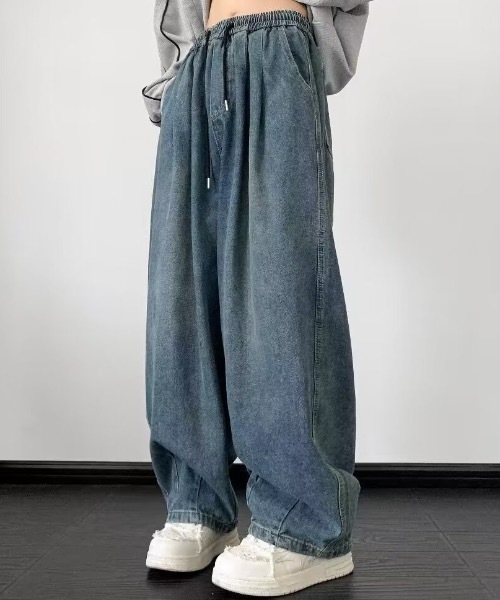 link lot(リンクロット)の「ルーズシルエットカーブデニムイージーパンツ(デニムパンツ・メンズ・ブラック/ブルー・M/L)」の18枚目の写真