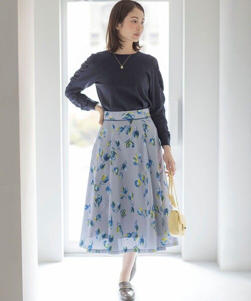 組曲(クミキョク)の「チューリッププリント フレアスカート(スカート・レディース・レッド系5/ダルブルー系5・3/2/1)」の12枚目の写真