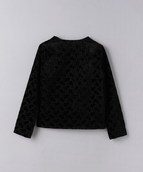 UNITED ARROWS（ユナイテッドアローズ）の「ベルベット エンブロイダリーフラワーリボン ジャケット（ノーカラージャケット・レディース・ブラック・36/38）」の9枚目の写真