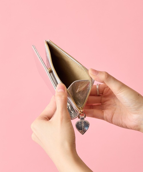 未使用 HASHIBAMI シワメタリックハーフウォレット 財布 ゴールド Hashibami 財布 「HASHIBAMI」ひねり金具ハーフウォレット