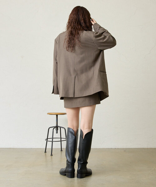 mline（エムライン）の「[mline]スクエアミニスカパン（スカート・レディース・ブラウン/グレー・1/2）」の7枚目の写真