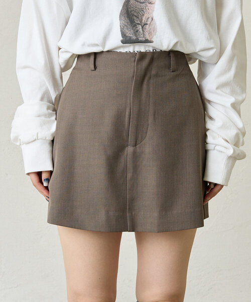 mline（エムライン）の「[mline]スクエアミニスカパン（スカート・レディース・ブラウン/グレー・1/2）」の8枚目の写真