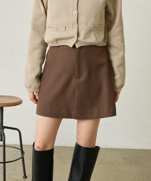 mline（エムライン）の「[mline]スクエアミニスカパン（スカート・レディース・ブラウン/グレー・1/2）」の14枚目の写真