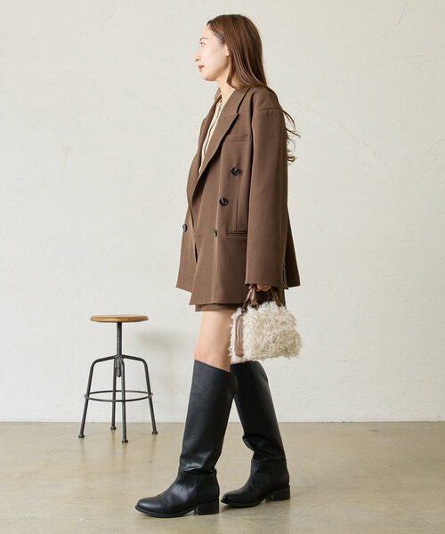 mline（エムライン）の「[mline]スクエアミニスカパン（スカート・レディース・ブラウン/グレー・1/2）」の19枚目の写真