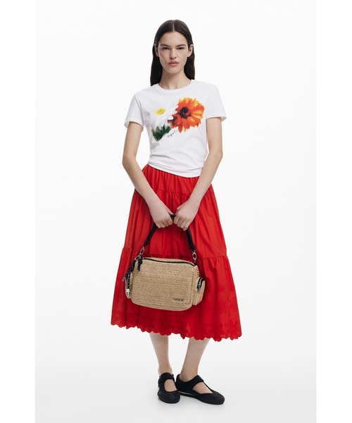 ラフィアクロス ミニボストンバッグ（ハンドバッグ）｜Desigual