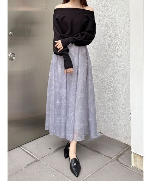 MERCURYDUO（マーキュリーデュオ）の「ドルマンスリーブニット（ニット/セーター・レディース・ライトグレー/オフホワイト/ブラック・FREE）」の7枚目の写真