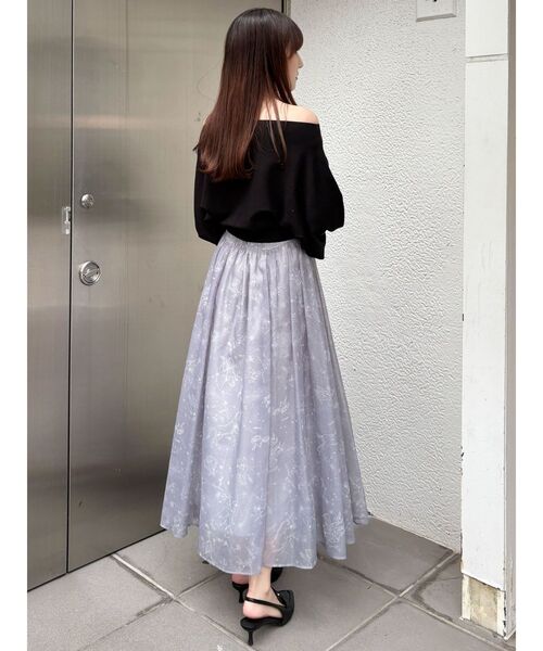 MERCURYDUO（マーキュリーデュオ）の「ドルマンスリーブニット（ニット/セーター・レディース・ライトグレー/オフホワイト/ブラック・FREE）」の10枚目の写真