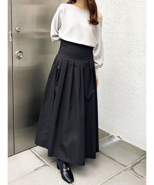 MERCURYDUO（マーキュリーデュオ）の「ドルマンスリーブニット（ニット/セーター・レディース・ライトグレー/オフホワイト/ブラック・FREE）」の12枚目の写真