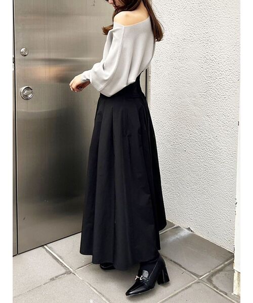 MERCURYDUO（マーキュリーデュオ）の「ドルマンスリーブニット（ニット/セーター・レディース・ライトグレー/オフホワイト/ブラック・FREE）」の13枚目の写真