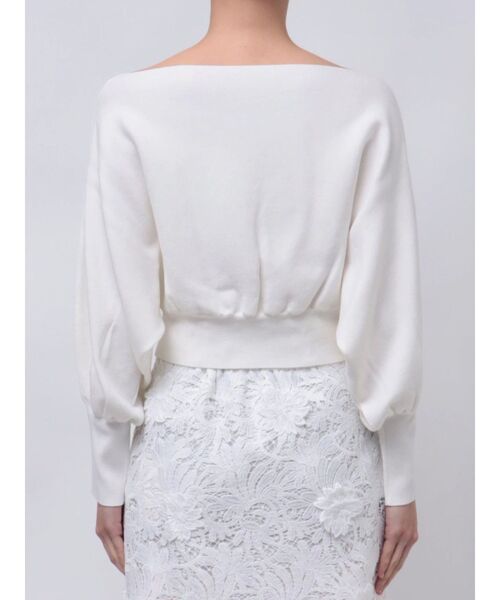 MERCURYDUO（マーキュリーデュオ）の「ドルマンスリーブニット（ニット/セーター・レディース・ライトグレー/オフホワイト/ブラック・FREE）」の16枚目の写真