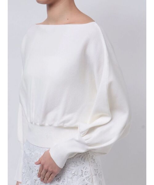 MERCURYDUO（マーキュリーデュオ）の「ドルマンスリーブニット（ニット/セーター・レディース・ライトグレー/オフホワイト/ブラック・FREE）」の18枚目の写真