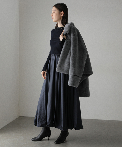 La TOTALITE(ラトータリテ)の「チンツーバルーンワンピース(ワンピース・レディース・ブラック/ネイビー・36/38)」の10枚目の写真