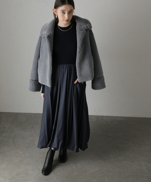 La TOTALITE(ラトータリテ)の「チンツーバルーンワンピース(ワンピース・レディース・ブラック/ネイビー・36/38)」の11枚目の写真