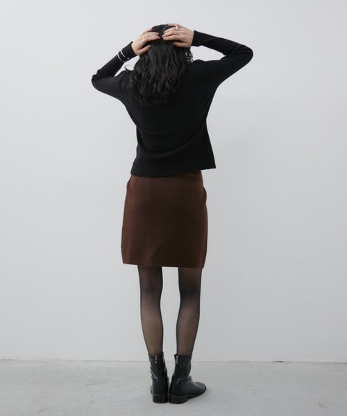 Aunt Marie's（アントマリーズ）の「2WAYハイネックリブニット（ニット/セーター・レディース・ブラック/アイボリー/ライトグレー/イエロー/ブラウン/レッド/グレイッシュベージュ・FREE）」の15枚目の写真