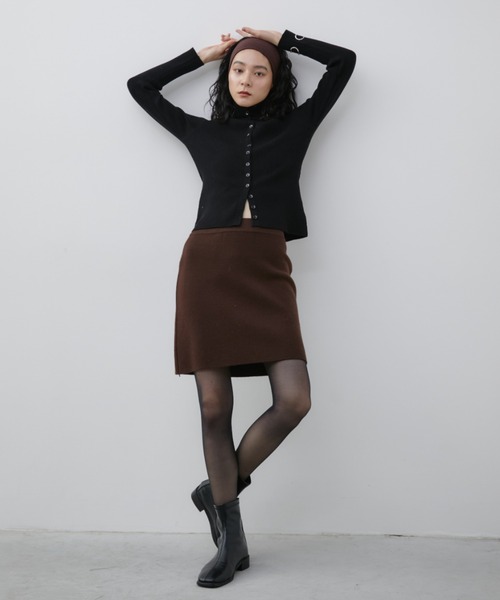 Aunt Marie's（アントマリーズ）の「2WAYハイネックリブニット（ニット/セーター・レディース・ブラック/アイボリー/ライトグレー/イエロー/ブラウン/レッド/グレイッシュベージュ・FREE）」の16枚目の写真