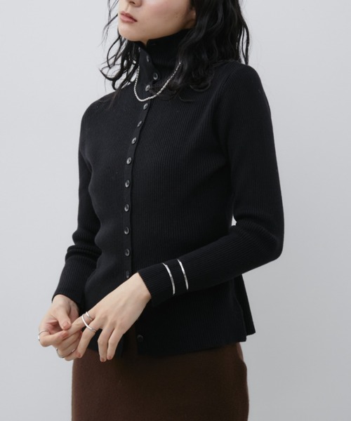 Aunt Marie's（アントマリーズ）の「2WAYハイネックリブニット（ニット/セーター・レディース・ブラック/アイボリー/ライトグレー/イエロー/ブラウン/レッド/グレイッシュベージュ・FREE）」の8枚目の写真