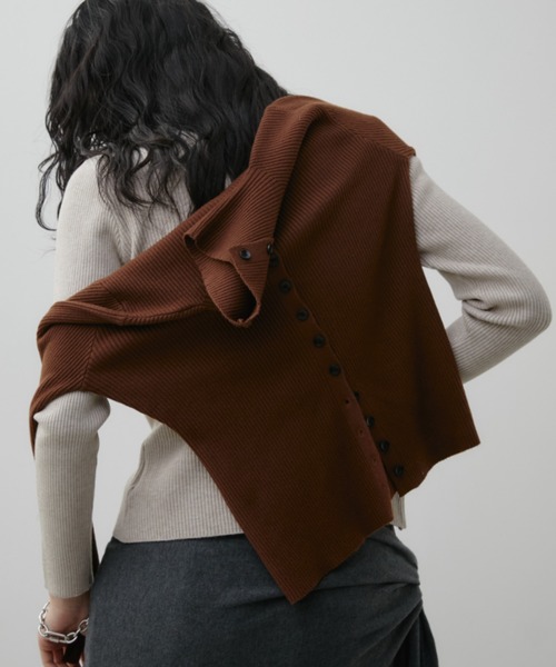 Aunt Marie's（アントマリーズ）の「2WAYハイネックリブニット（ニット/セーター・レディース・ブラック/アイボリー/ライトグレー/イエロー/ブラウン/レッド/グレイッシュベージュ・FREE）」の22枚目の写真