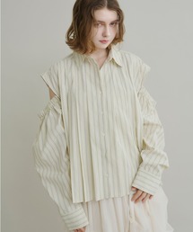 Olu. | 2wayストライプショルダースリットシャツ(シャツ/ブラウス)