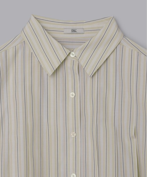 Olu.（オルドット）の「2wayストライプショルダースリットシャツ（シャツ/ブラウス・レディース・ベージュ/ライトブルー・FREE）」の5枚目の写真
