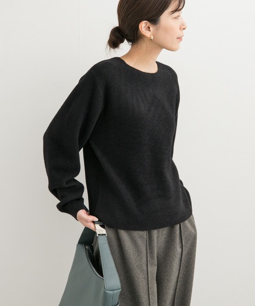 URBAN RESEARCH DOORS（アーバンリサーチドアーズ）の「ミニシャギーニット（ニット/セーター・レディース・ピンク/ベージュ系その他/ブラック・MEDIUM）」の2枚目の写真