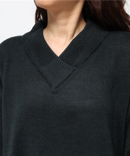 earth music&ecology（アースミュージックアンドエコロジー）の「ゆるＶニットプルオーバー（ニット/セーター・レディース・ネイビー/ワインレッド/モスグリーン/杢グレー・FREE）」の8枚目の写真