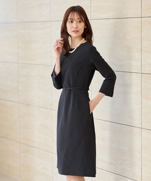 セール】8分袖ベルト付ワンピース（ワンピース）｜Honeys（ハニーズ