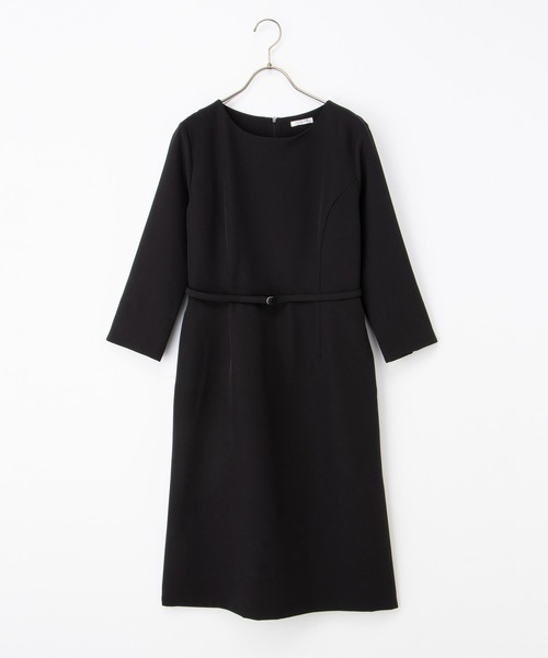 Honeys（ハニーズ）の「８分袖ベルト付ワンピース（ワンピース・レディース・ネイビー/ブラック・LL/L/S/M/3L）」の9枚目の写真