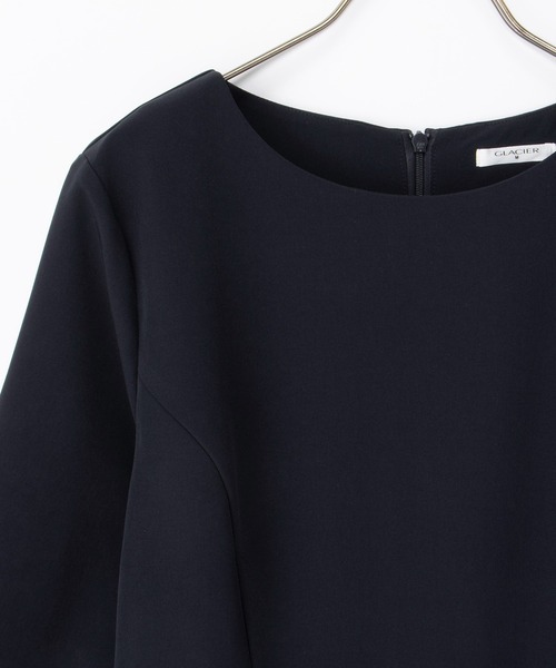 Honeys（ハニーズ）の「８分袖ベルト付ワンピース（ワンピース・レディース・ネイビー/ブラック・LL/L/S/M/3L）」の12枚目の写真