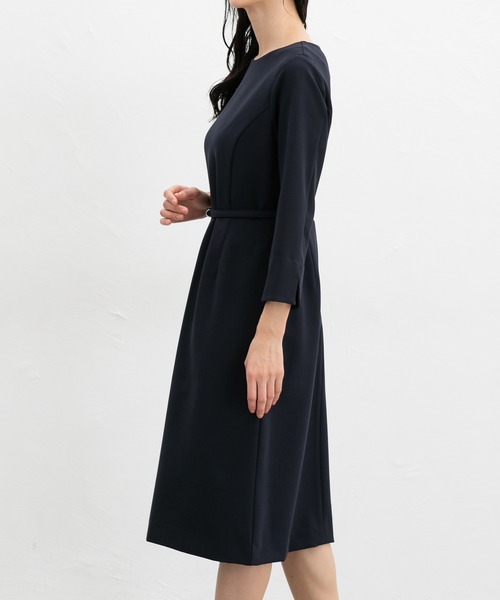 Honeys（ハニーズ）の「８分袖ベルト付ワンピース（ワンピース・レディース・ネイビー/ブラック・LL/L/S/M/3L）」の13枚目の写真