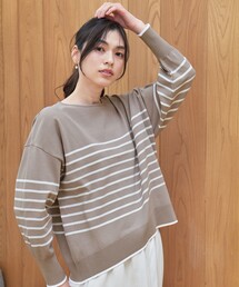 Brown&Street バスクボーダーカットソー レディース ホワイト×ブルー 長袖 Tシャツ トップス プルオーバー Vネック おしゃれ 新品 楽天市場】カットソー レディース トップス 長袖 ストライプ