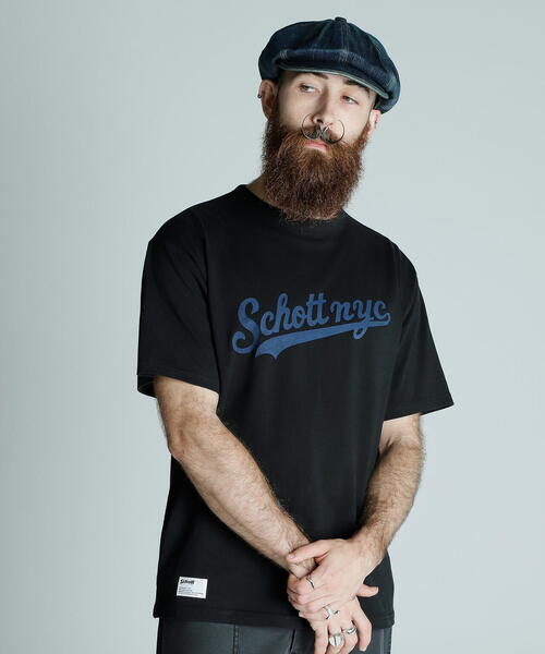 Schott(ショット)の「Schott/ショット/T-SHIRT SCRIPT LOGO/スクリプトロゴ Tシャツ(Tシャツ/カットソー・メンズ・ブラック/ホワイト/ネイビー・2XL/XL/L/M)」の19枚目の写真