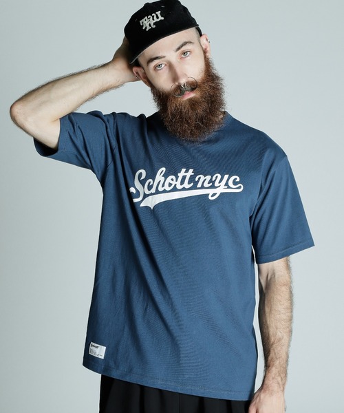 Schott(ショット)の「Schott/ショット/T-SHIRT SCRIPT LOGO/スクリプトロゴ Tシャツ(Tシャツ/カットソー・メンズ・ブラック/ホワイト/ネイビー・2XL/XL/L/M)」の3枚目の写真