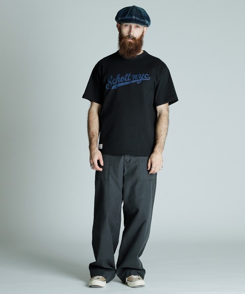 Schott(ショット)の「Schott/ショット/T-SHIRT SCRIPT LOGO/スクリプトロゴ Tシャツ(Tシャツ/カットソー・メンズ・ブラック/ホワイト/ネイビー・2XL/XL/L/M)」の10枚目の写真