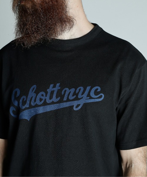 Schott(ショット)の「Schott/ショット/T-SHIRT SCRIPT LOGO/スクリプトロゴ Tシャツ(Tシャツ/カットソー・メンズ・ブラック/ホワイト/ネイビー・2XL/XL/L/M)」の6枚目の写真