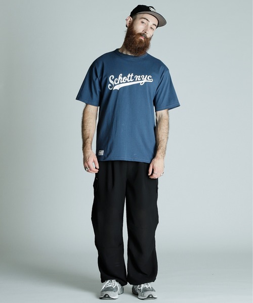 Schott(ショット)の「Schott/ショット/T-SHIRT SCRIPT LOGO/スクリプトロゴ Tシャツ(Tシャツ/カットソー・メンズ・ブラック/ホワイト/ネイビー・2XL/XL/L/M)」の11枚目の写真