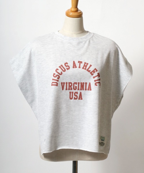 DISCUS ATHLETIC(ディスカス アスレチック)の「DISCUS ATHLETIC(ディスカスアスレチック)カレッジロゴプリント フレンチスリーブ ライトウェイトスウェットTシャツ レディース(スウェット・レディース・ブルー/スミクロ/ホワイト系その他・M)」の7枚目の写真