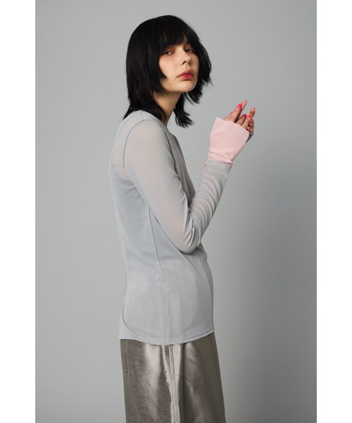 HeRIN.CYE - クルーネック メッシュ インナー トップス - BLACK